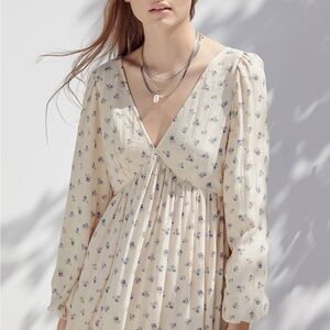 NWT Urban Outfitters Floral Cream Dress